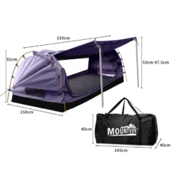 Mountview Double Swag Camping Swags Canvas Dome Tent Free Standing Purple -Outdoor Equipment Sales Shop ZMrHVLXeGHw91aFYGcpriWDTU