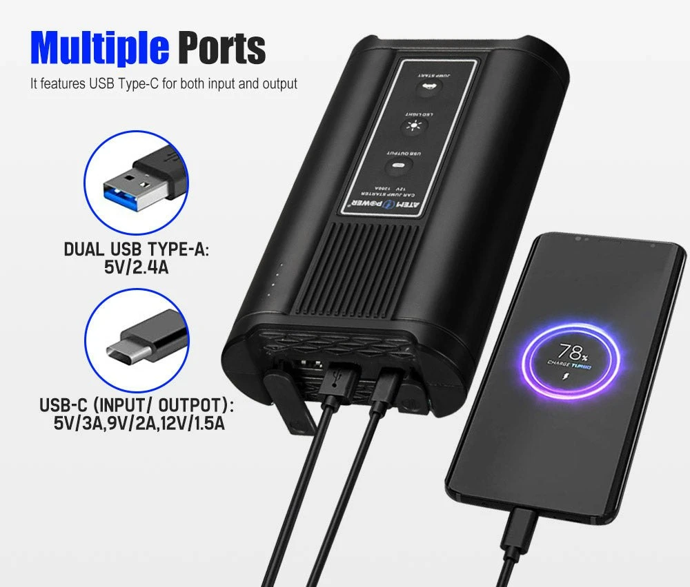 Atem Power Jump Starter Battery 1000A Power Bank Heavy Duty Booster Portable 12V 9 Atem Power Jump Starter Battery 1000A Power Bank Heavy Duty Booster Portable 12V - Image 9