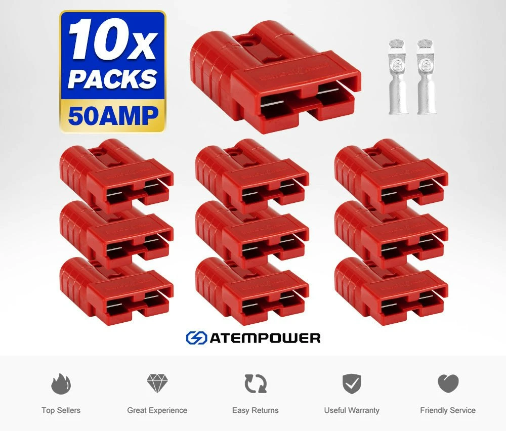 10x 50AMP Anderson Style Plug Red 2 10x 50AMP Anderson Style Plug Red - Image 2