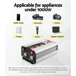 Giantz Power Inverter 1000W/2000W Pure Sine Wave 12V-240V Camping Boat Caravan -Outdoor Equipment Sales Shop b79hDfzdYf GWxiAycmqmY1w