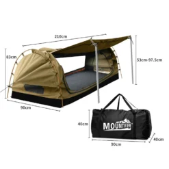 Mountview King Single Swag Camping Swags Canvas Dome Tent Free Standing Khaki 10 Mountview King Single Swag Camping Swags Canvas Dome Tent Free Standing Khaki -Outdoor Equipment Sales Shop bAQOdZGEDNzMJ0UaMdoi0V37M