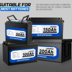 Atem Power 200W 12V Solar Panel Kit Mono Shingled Fixed + Solar Mounting Brackets -Outdoor Equipment Sales Shop bKNAsJYgcT40gnmMwc6yLDBss