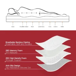 Memory Foam Mattress Topper With Bamboo Cover - Double -Outdoor Equipment Sales Shop cS ZPRjW8dYBgNloU9QqQNl8U