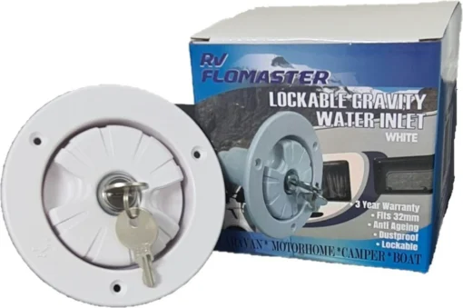 Rv Flomaster Lockable Gravity Water Inlet White Fits 25mm -Outdoor Equipment Sales Shop dDujEBUnYG22scQXypMFGVpvc