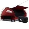 Weisshorn Swag King Single Camping Swags Canvas Free Standing Dome Tent Red W/ 7CM Mattress