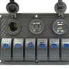 12V 24V 6 Gang LED Rocker Switch Panel USB Car Charger Boat Caravan