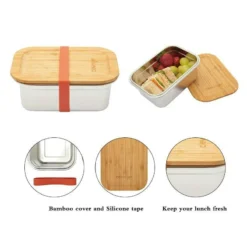 Clevinger Stainless Steel Bamboo Medium Lunch Box 800ml 18 Clevinger Stainless Steel Bamboo Medium Lunch Box 800ml -Outdoor Equipment Sales Shop dbw5OwLbvpIcJ9jtjoBbeD0U8