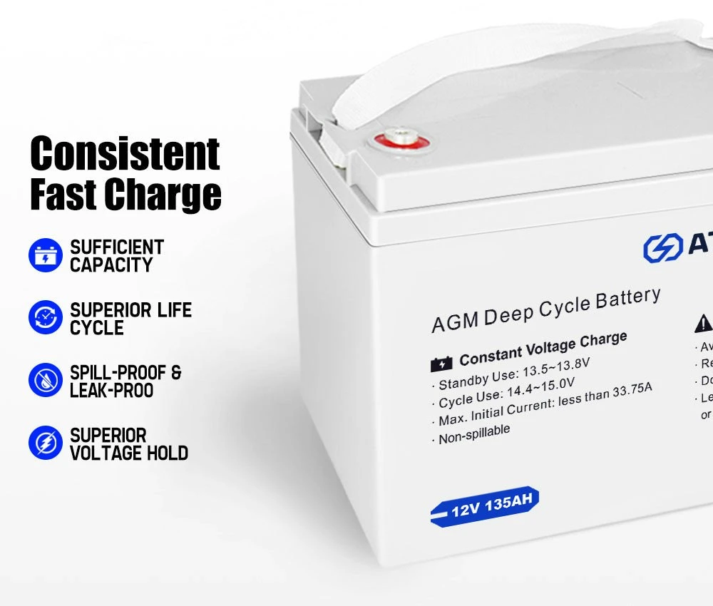 135AH 12V AGM Battery AMP Lead Acid SLA Deep Cycle Battery Dual Solar Power 3 135AH 12V AGM Battery AMP Lead Acid SLA Deep Cycle Battery Dual Solar Power - Image 3