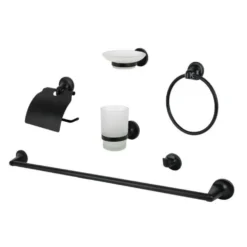 Aussie Traveller - Caravan Bathroom Accessories Set - Black Or Chrome