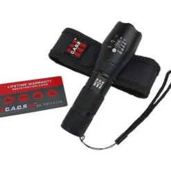 CAOS TACTICAL LED Torch With Nylon Belt Pouch (Black) -Outdoor Equipment Sales Shop gu6wl3yOgFaEYjeGEH5yGpYuk