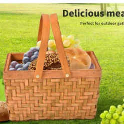 Traderight Group Picnic Basket Baskets Outdoor Deluxe Willow Gift Storage Person Carry Foldable -Outdoor Equipment Sales Shop iOYnSha767TQqkaQcgEPKh6cI