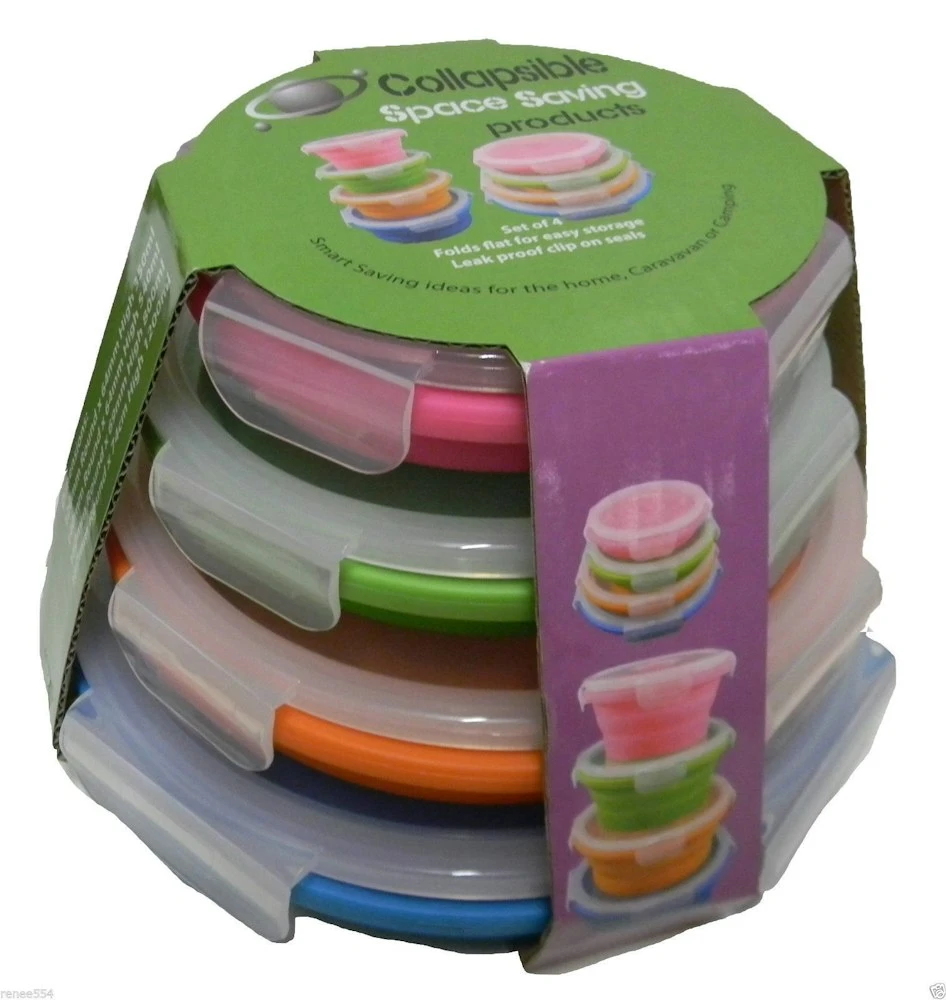Collapsible Silicone Containers Round Set Of 4 1 Collapsible Silicone Containers Round Set Of 4
