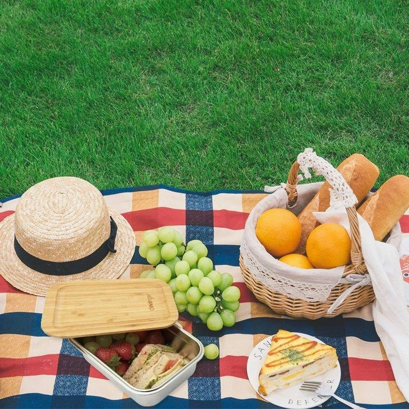 Clevinger Stainless Steel Bamboo Extra Large Lunch Box 2000ml 2 Clevinger Stainless Steel Bamboo Extra Large Lunch Box 2000ml - Image 2