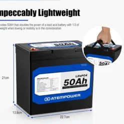 ATEMPOWER 12V 50Ah Lithium Battery LiFePO4 Deep Cycle Marine 4WD Replace AGM -Outdoor Equipment Sales Shop jxiswrJMPEm9RBdKbHVlJiAW0