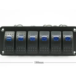 12V 24V 6 Gang Slimline LED Rocker Switch Panel Boat Caravan RV