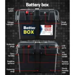 Giantz 75Ah Deep Cycle Battery & Battery Box 12V AGM Marine Sealed Power Solar Caravan 4WD Camping -Outdoor Equipment Sales Shop kFmwaWTXyADzsMgMkg gZYkTs 4