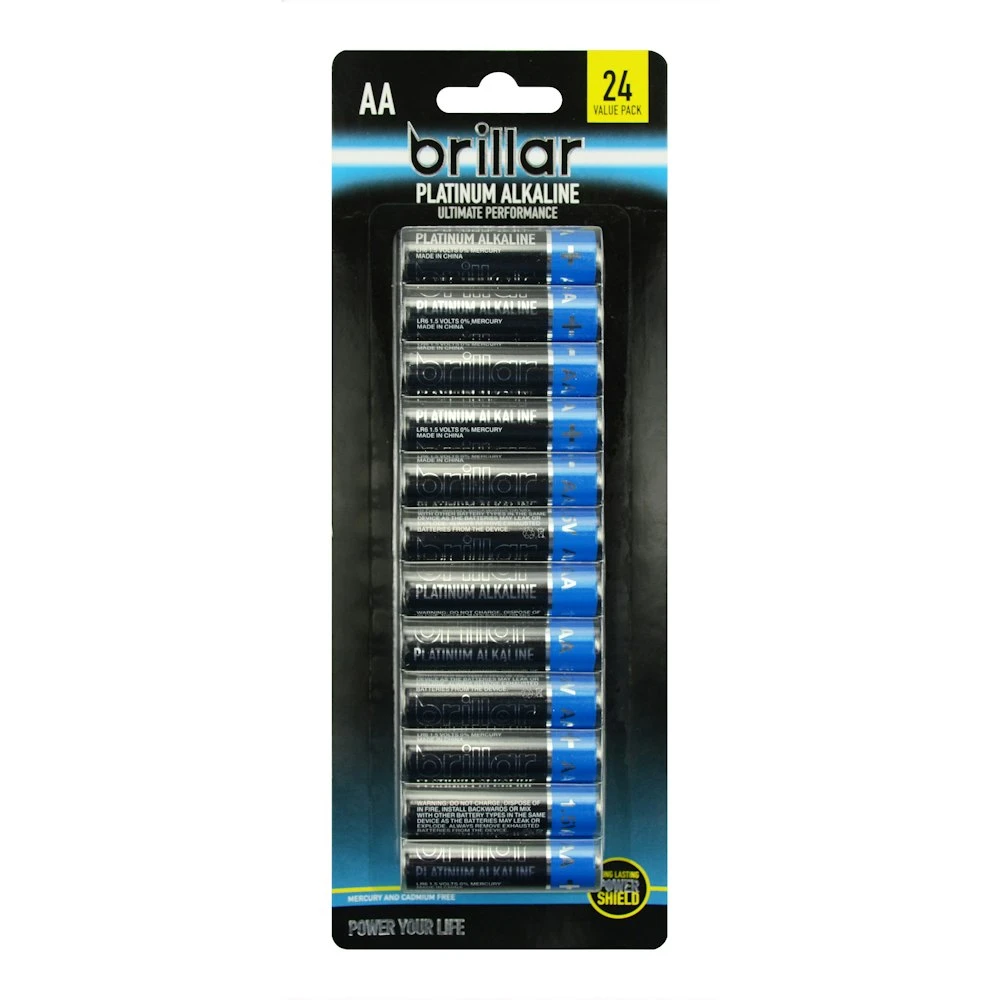 Brillar AA Platinum Alkaline Batteries 24 Pack 1 Brillar AA Platinum Alkaline Batteries 24 Pack
