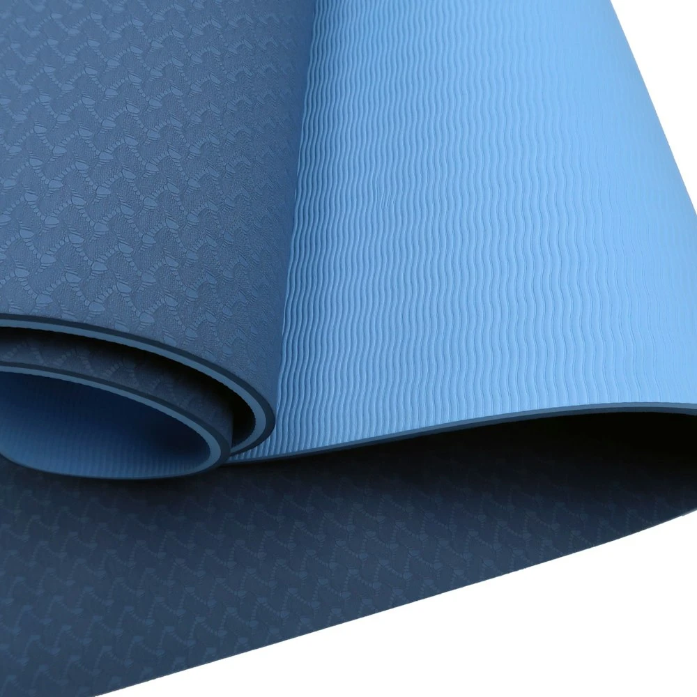 Powertrain Eco-Friendly TPE Pilates Exercise Yoga Mat 8mm - Dark Blue 3 Powertrain Eco-Friendly TPE Pilates Exercise Yoga Mat 8mm - Dark Blue - Image 3