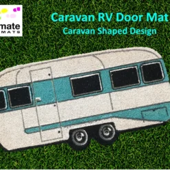 Caravan RV Door Mat - Caravan Shaped Design