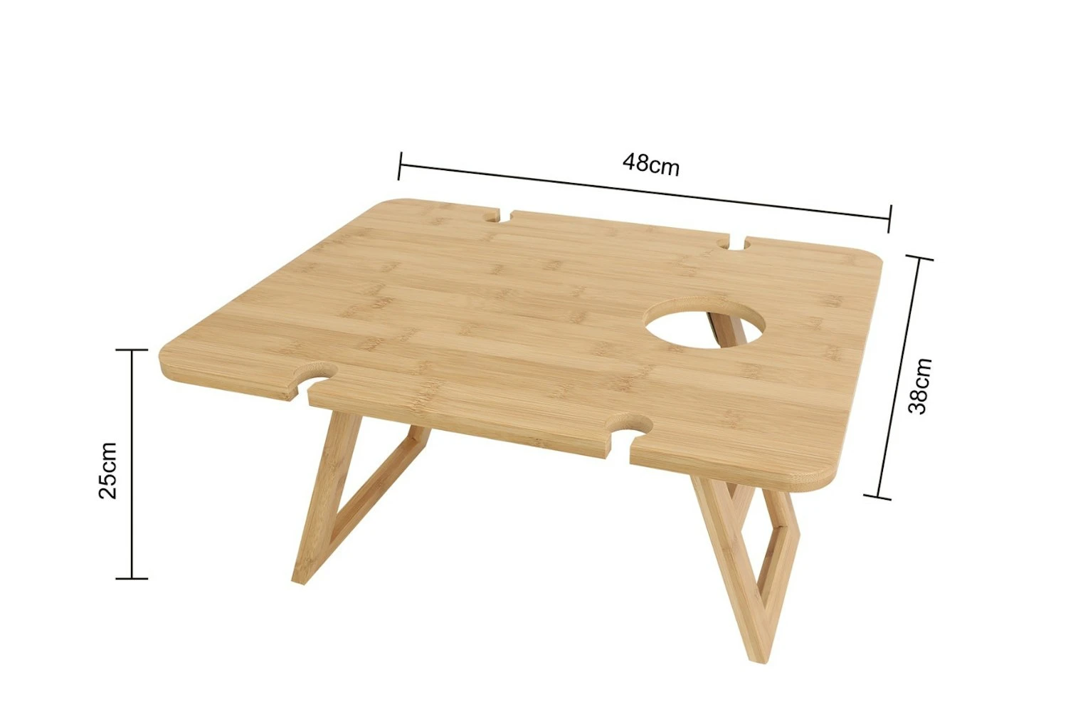 Bamboo Folding Picnic Table, Wine And Snack Table 7 Bamboo Folding Picnic Table, Wine And Snack Table - Image 7