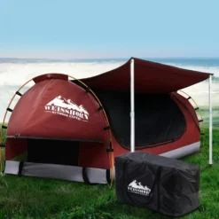 Weisshorn Double Swag Camping Swags Canvas Free Standing Dome Tent Red W/ 7CM Mattress -Outdoor Equipment Sales Shop rLSBtRNyKzOpF1h62X2McLWHo