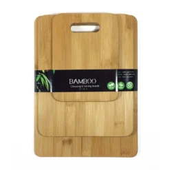 3 Pack Bamboo Wood Chopping Board Set Cheese Cutting & Serving Light Wood Tone -Outdoor Equipment Sales Shop rykp42GqMmFrfSU799yq2Q5sg