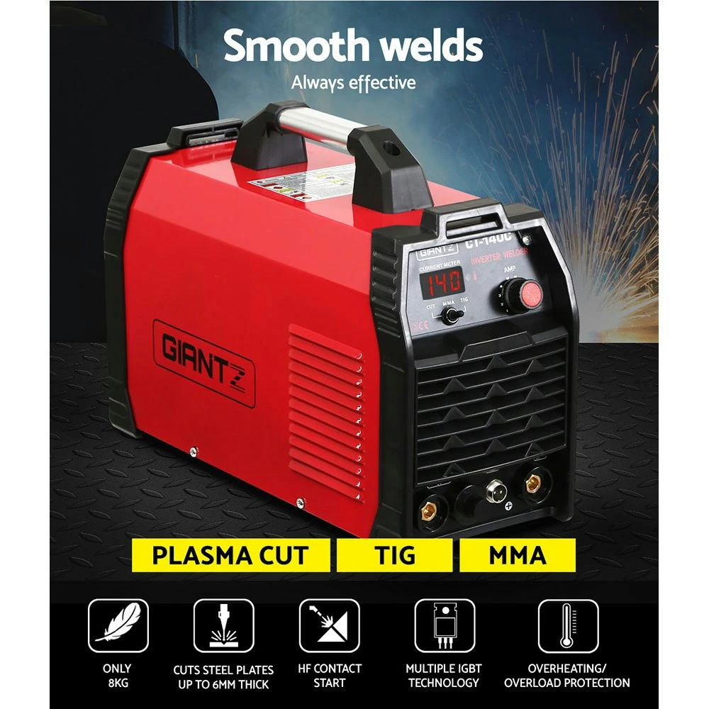 Giantz 140 Amp Inverter Welder Plasma Cutter DC Portable Welding Machine 15A Plug 4 Giantz 140 Amp Inverter Welder Plasma Cutter DC Portable Welding Machine 15A Plug - Image 4