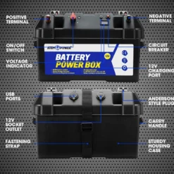 Atem Power 135Ah 12V AGM Deep Cycle Battery + 12V 20A DC To DC Battery Charger + Battery Box -Outdoor Equipment Sales Shop sRQU12TB zKFGNuySyJN0w 0g