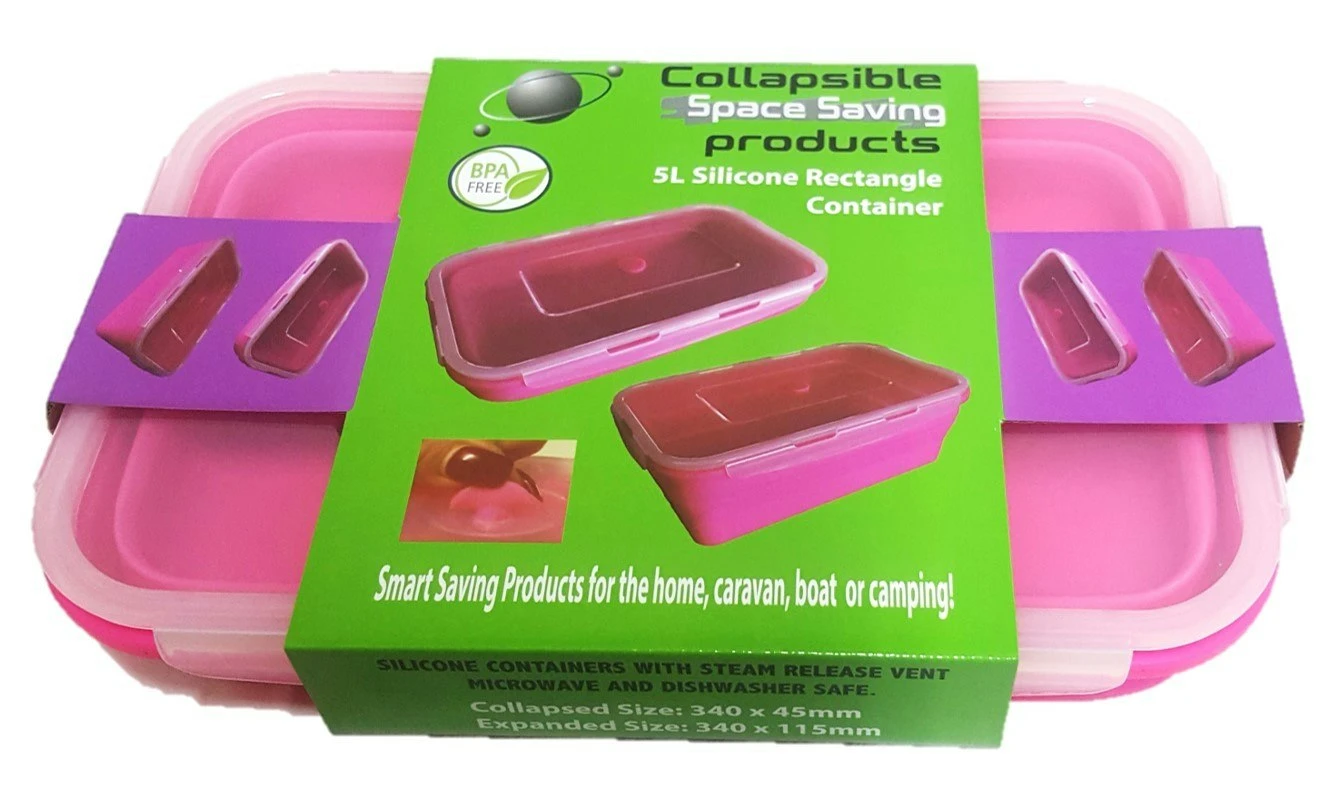 Collapsible Silicone Rectangle Container XXL 5L 1 Collapsible Silicone Rectangle Container XXL 5L
