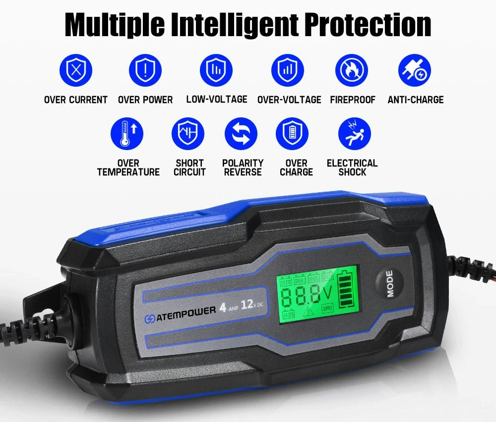 Smart Battery Charger 4A 6V/12V 4 Smart Battery Charger 4A 6V/12V - Image 4