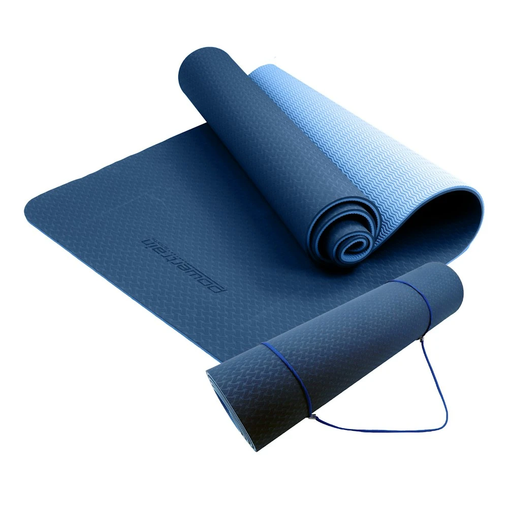 Powertrain Eco-Friendly TPE Pilates Exercise Yoga Mat 8mm - Dark Blue 1 Powertrain Eco-Friendly TPE Pilates Exercise Yoga Mat 8mm - Dark Blue