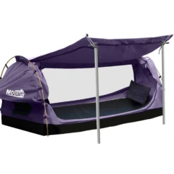 Mountview King Single Swag Camping Swags Canvas Dome Tent Free Standing Purple