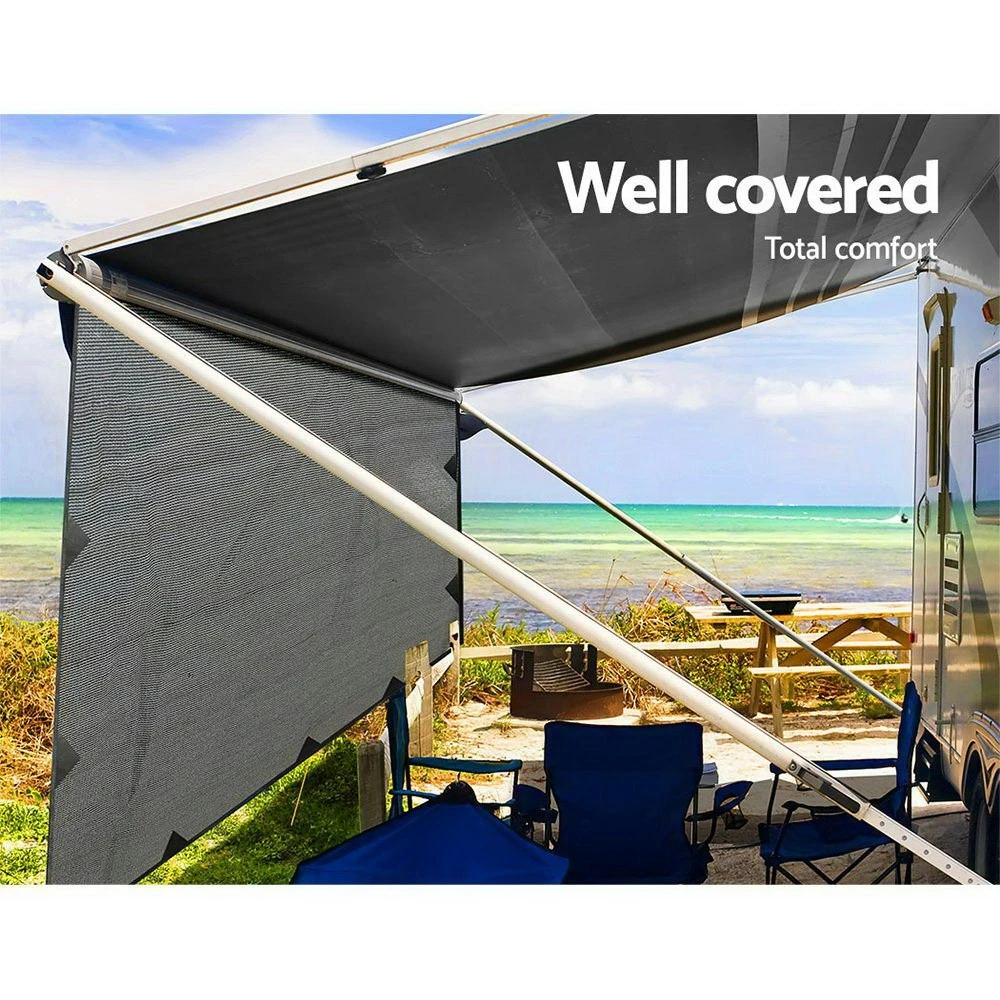 Caravan Privacy Screens Roll Out Awning 4.3X1.95M End Wall Side Sun Shade Screen 4 Caravan Privacy Screens Roll Out Awning 4.3X1.95M End Wall Side Sun Shade Screen - Image 4