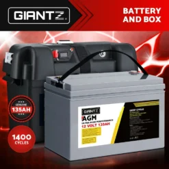 Giantz Deep Cycle Battery 135Ah 12V With Battery Box -Outdoor Equipment Sales Shop yY6Nb4QYOE8YY6McOxcYcxmOM