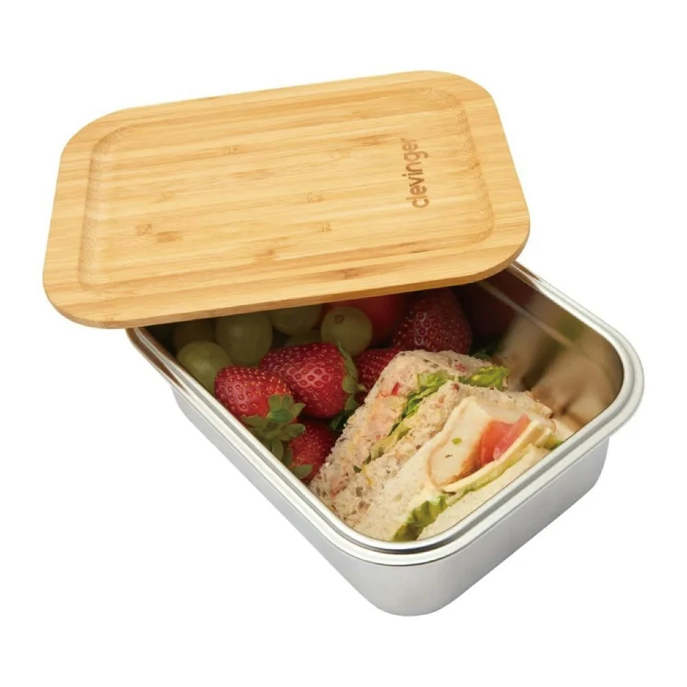 Clevinger Stainless Steel Bamboo Large Lunch Box 1200ml 8 Clevinger Stainless Steel Bamboo Large Lunch Box 1200ml - Image 8
